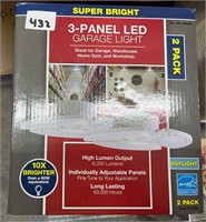 Super Bright 3-Panel Garage Light, 2pk