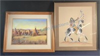 Two native American pictures signed