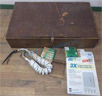 Wood box with slats and miscellaneous