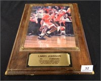 Larry Johnson Basketball Plaque; 12" x 15";