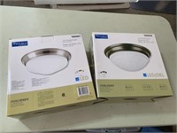 2 Flushmount LED Light Fixtures, slightly