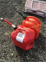 (2) RED POLY GAS CANS