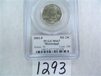 2002-P Mississippi Quarter PCGS Graded MS67