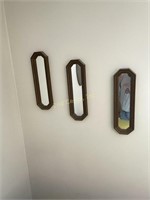 3 Older Plastic Wall Mirrors.