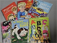 Vintage Little Golden Books Lot - New Puppy, Cars
