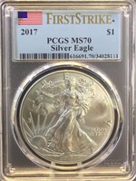 2017. PCGS MS70 First Strike American Silver