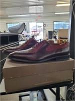 Belvedere ostrich Ant red men's dress shoes size