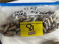 45ACP JHP, MIX BRANDS, 100RDS