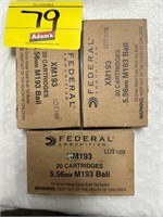 FEDERAL AMMO, 5.56MM, M193 BALL, 56 GRAIN BULLETS