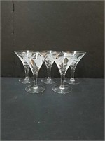 Delicate Dut Glass Martini Glasses.
