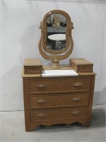 Vtg East Lake Vanity Dresser W/Mirror See Info