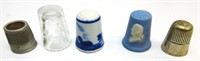Thimbles, 1 is Sterling,Glass,Ceramic