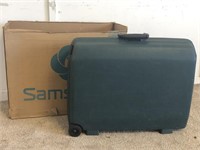 26" x 21" Samsonite luggage, teal.