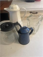 Pitchers, coffee pots