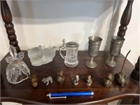Pewter & Bronze lot - ducks, mouse, mugs