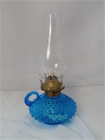 Vintage Manganese Blue Hobnail Glass Finger Lamp