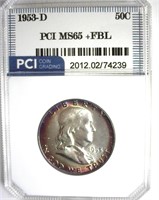 1953-D Franklin MS65+ FBL LISTS $150