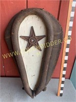 Leather horse collar with cast iron star