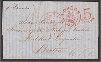 Michigan Central Rail Road Stampless Cover to the