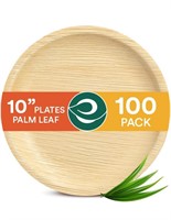 NEW $86 (10") 100-Pcs Round Palm Plates