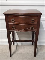 2 DRAWER SIDE TABLE WITH BOW FRONT