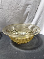 Vintage Amber Ribbed Bowl