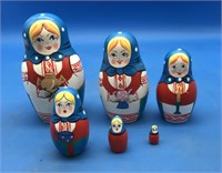 Vintage 90’s 6 Piece Nesting Doll Set From Belarus