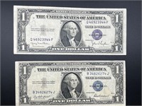 1935 D and F One Dollar Silver Certificate