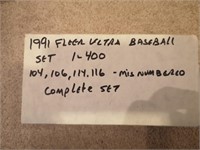 1991 Fleer Ultra baseball set 1 to 400 complete se