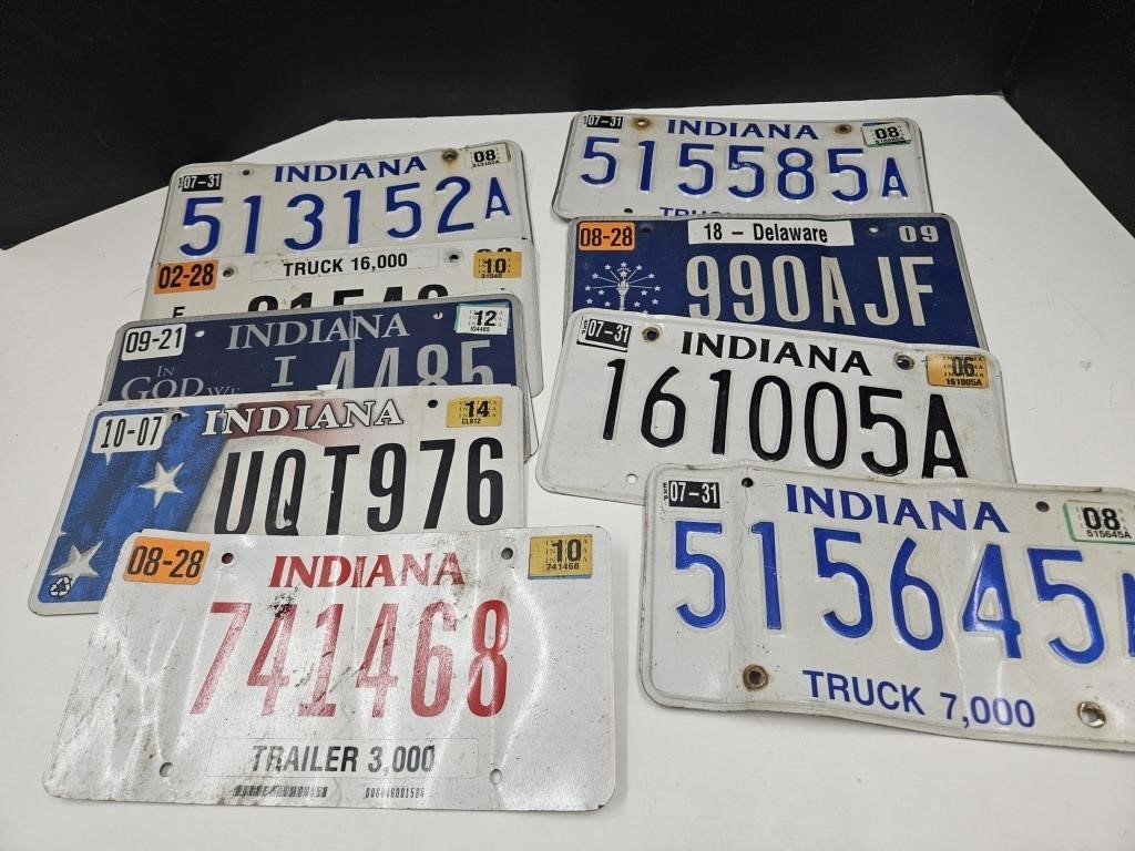 9 Indiana LIcense Plates