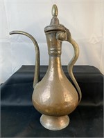 Vintage 17'' Copper And Brass Tea Pot