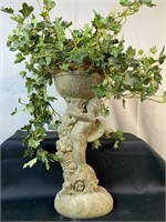 14'' Cherub Compote Planter With Ivy