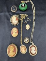 Selection of vintage Cameo jewelry