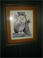 Snowy Owl Print, 24x28, 832/2500, Reagan Word