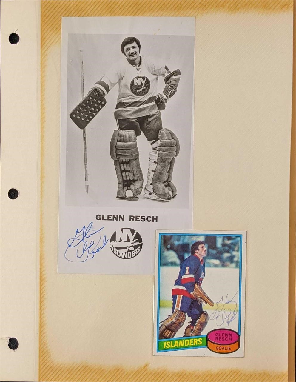 Autographed Hockey Glen Resch & Stan Weir Cards &