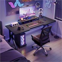 ULN - Large Gaming Desk, Black PC Computer Desk