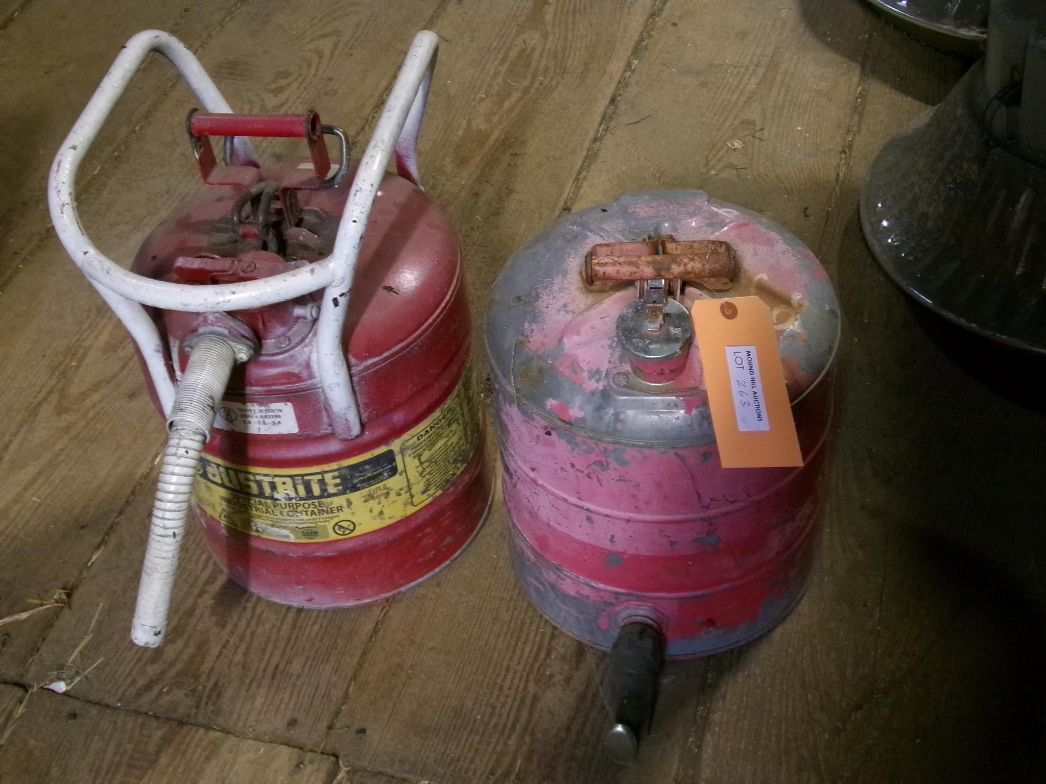 2 older gas cans