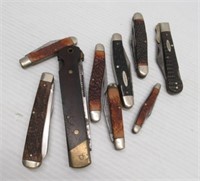 (9) Assorted Kabar folding pocket knives. Overall