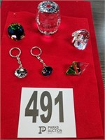Assorted Paperweights, Keychains & Figurines