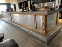entire wood bar unit 24’ x 4.5’ sides Stainless