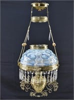 Antique Victorian Parlor Lamp Bubble Texture Shade