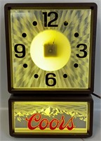 NEAT VINTAGE COORS LIGHT UP ADVERTISING CLOCK