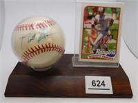 MONTY FARISS SIGNED BASEBALL AND CARD 1989