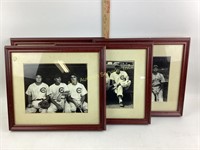 Chicago Cubs set of 4 framed photos, 1950s era.