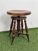 ORGAN STOOL WITH CLAW FEET- 18.4" TALL X 16.5" W