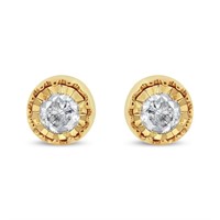 10k Gold-pl .40ct Diamond Solitaire Earrings