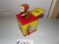 "Curious George"  hand crank Jack-in-the-Box