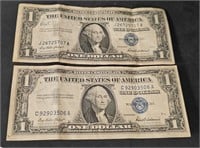 2 Silver Certificate Dollars