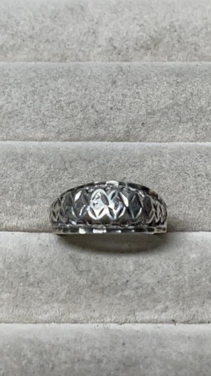 Sterling Silver Size 7.5 Mesh Ring