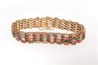 14kt Gold Rainbow Sapphire Bracelet